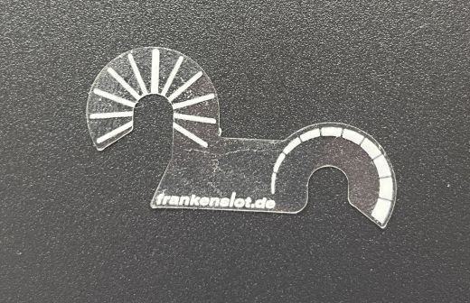 Skala-Aufkleber für Frankenslot Speedflow Triple links