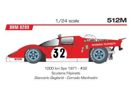 BRM F512M Scuderia Filipinetti #32 -  1000km SPA 1971 - G. Gagliardi - C. Manfredini