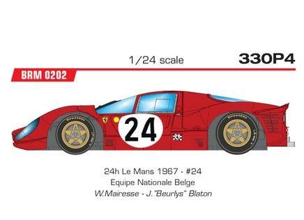 BRM Ferrari 330 P4 Equipe National Belge #24 -  24h Le Mans 1967 - W. Mairesse - J. Blaton