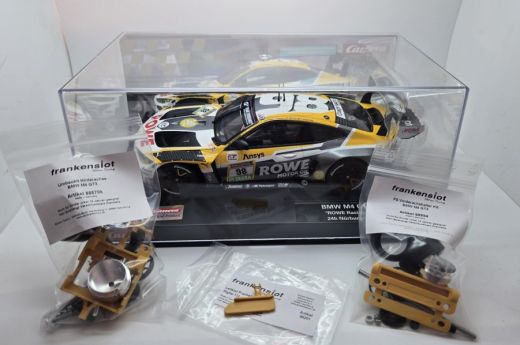 BUNDLE: BMW M4 GT3 BMW Rowe Racing Nr. 98 24h Nürburgring & kompl. Umbaukit Vorder- u. Hinterachse sowie Leitkiel Frankenslot