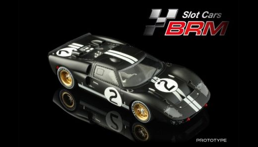 Slotcar 1:24 BRM GT40 MkII No. 2, Rennversion, Metall-Chassis