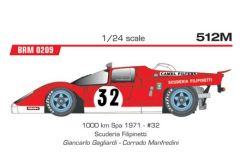 BRM F512M Scuderia Filipinetti #32 -  1000km SPA 1971 - G. Gagliardi - C. Manfredini