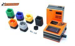 Motor Tester SCALEAUTO Motor-Einlaufgerät inkl. Adaptersatz für alle gängigen Slotcar-Motortypen — Zur Kontrolle und optimalem Einlaufen des Motors mit Drehzahlanzeige